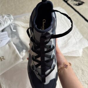 Dior Monochrome Sneakers with Gold Accents